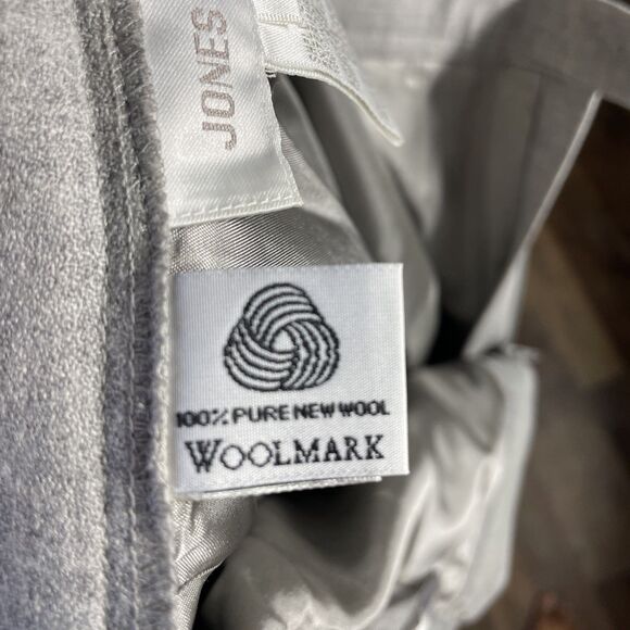 VTG Jones New York 100% Wool Pants Slacks Sz 6 Gray Lined Pleated Cuffs Wide Leg - Picture 12 of 12